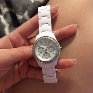 White fossil watch